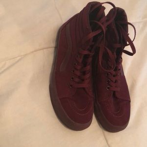 All maroon high too vans
